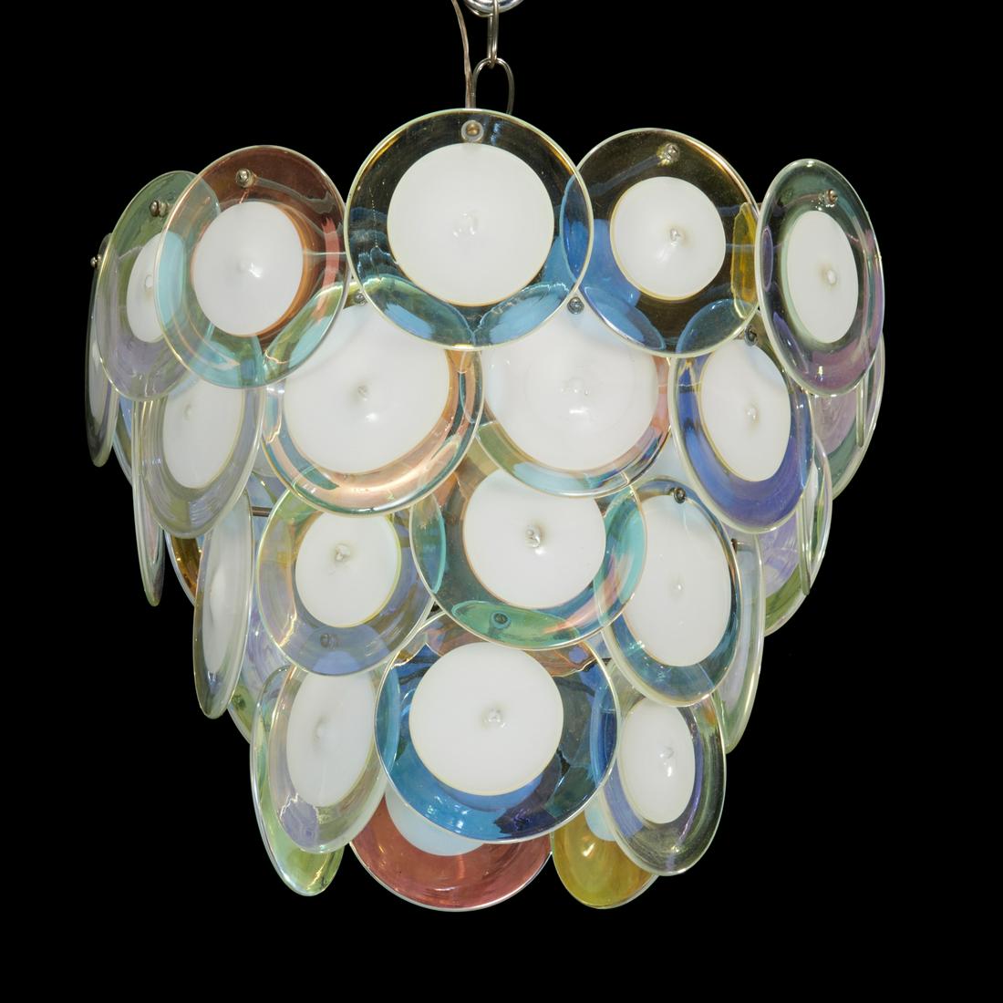 Vistosi, Murano glass and chrome chandelier (1 of 5)