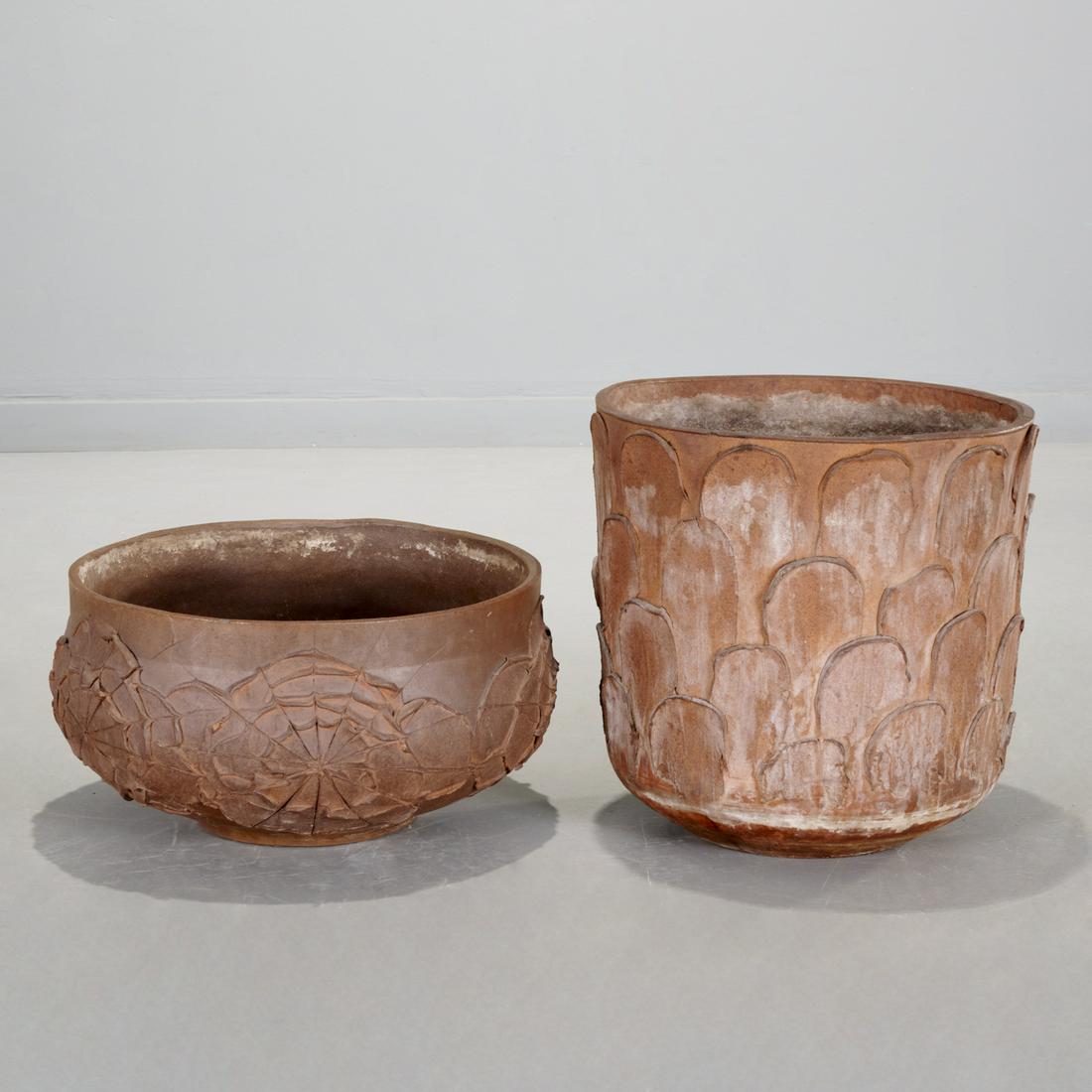 David Cressey, (2) Modernist stoneware planters (1 of 6)