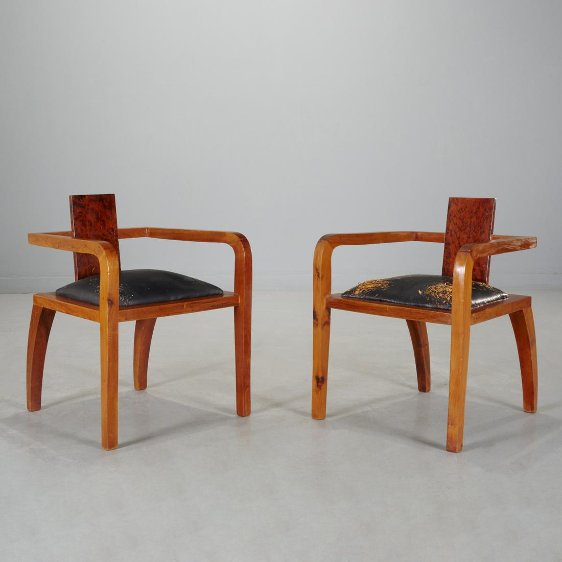 Rare pair Art Deco Constructivist armchairs (1 of 9)
