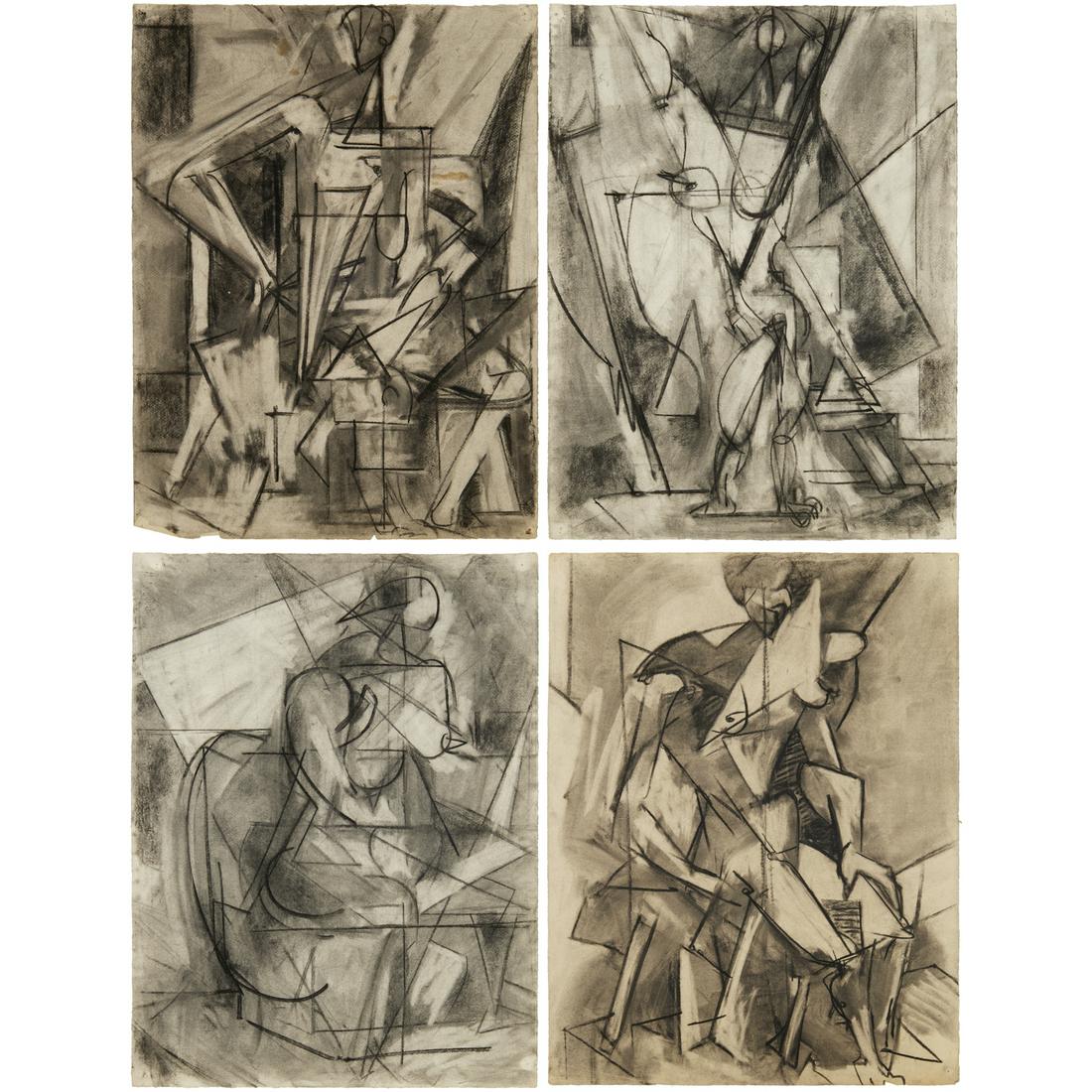 School of Hans Hofmann, (4) charcoal drawings (1 of 8)