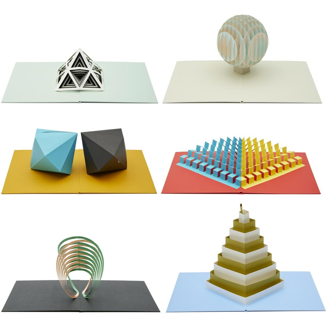 Tauba Auerbach, [2,3] signed limited edition: Tauba Auerbach, [2,3] signed limited edition, Tauba Auerbach (American, b. 1981), and Printed Matter, Inc., 2010, six pop-up artworks housed in a slipcase, signed and numbered insert in interior sleev