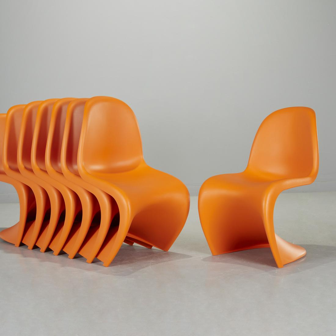 Verner Panton, (8) stacking side chairs (1 of 6)