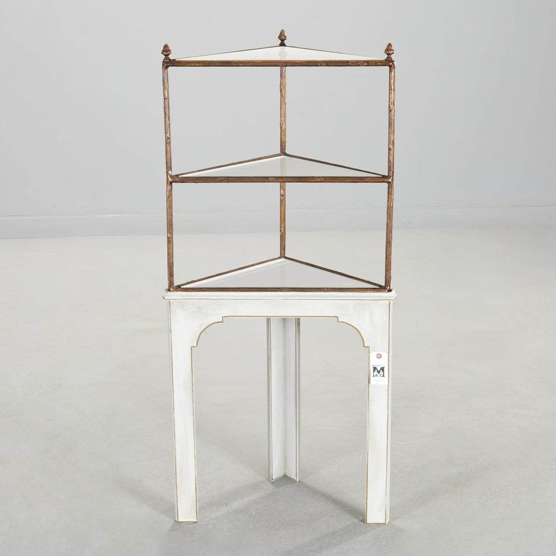 Parrish-Hadley (attrib), two-part corner etagere (1 of 6)