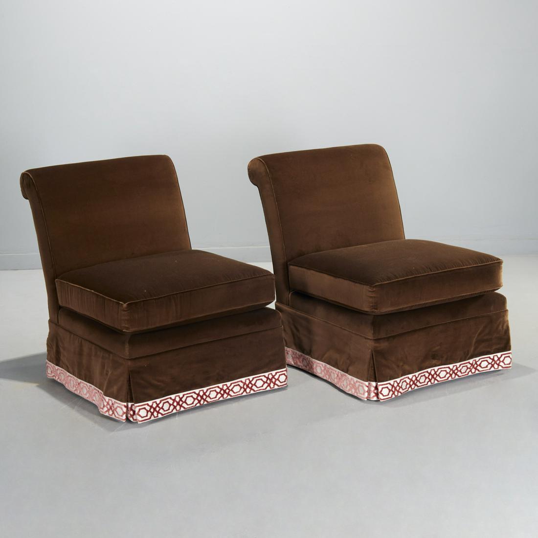 Pair Billy Baldwin style custom slipper chairs (1 of 6)