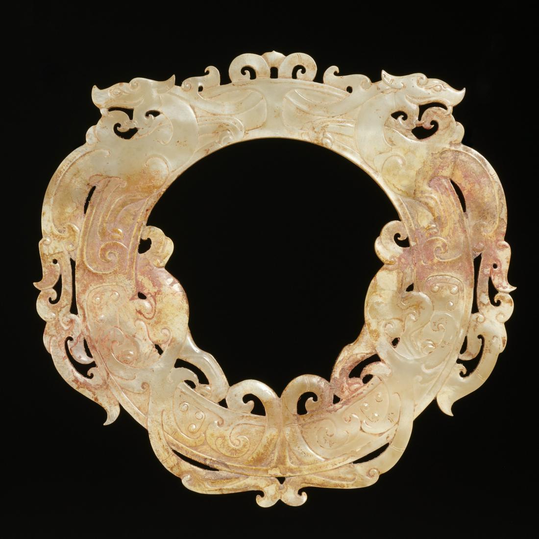 Chinese Han style russet jade dragon bi disc (1 of 6)