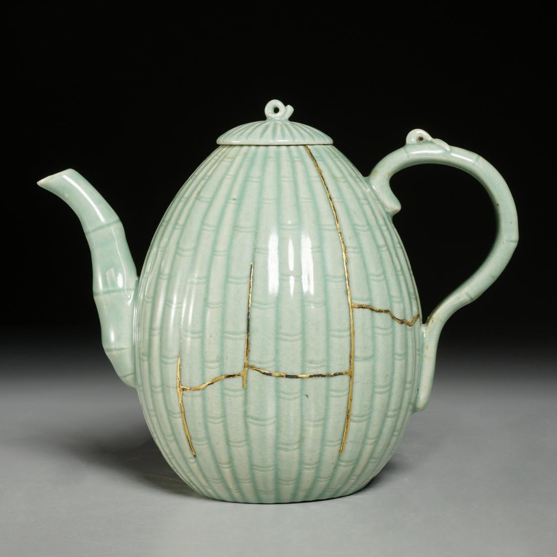 Korean celadon melon-shaped ewer (1 of 9)