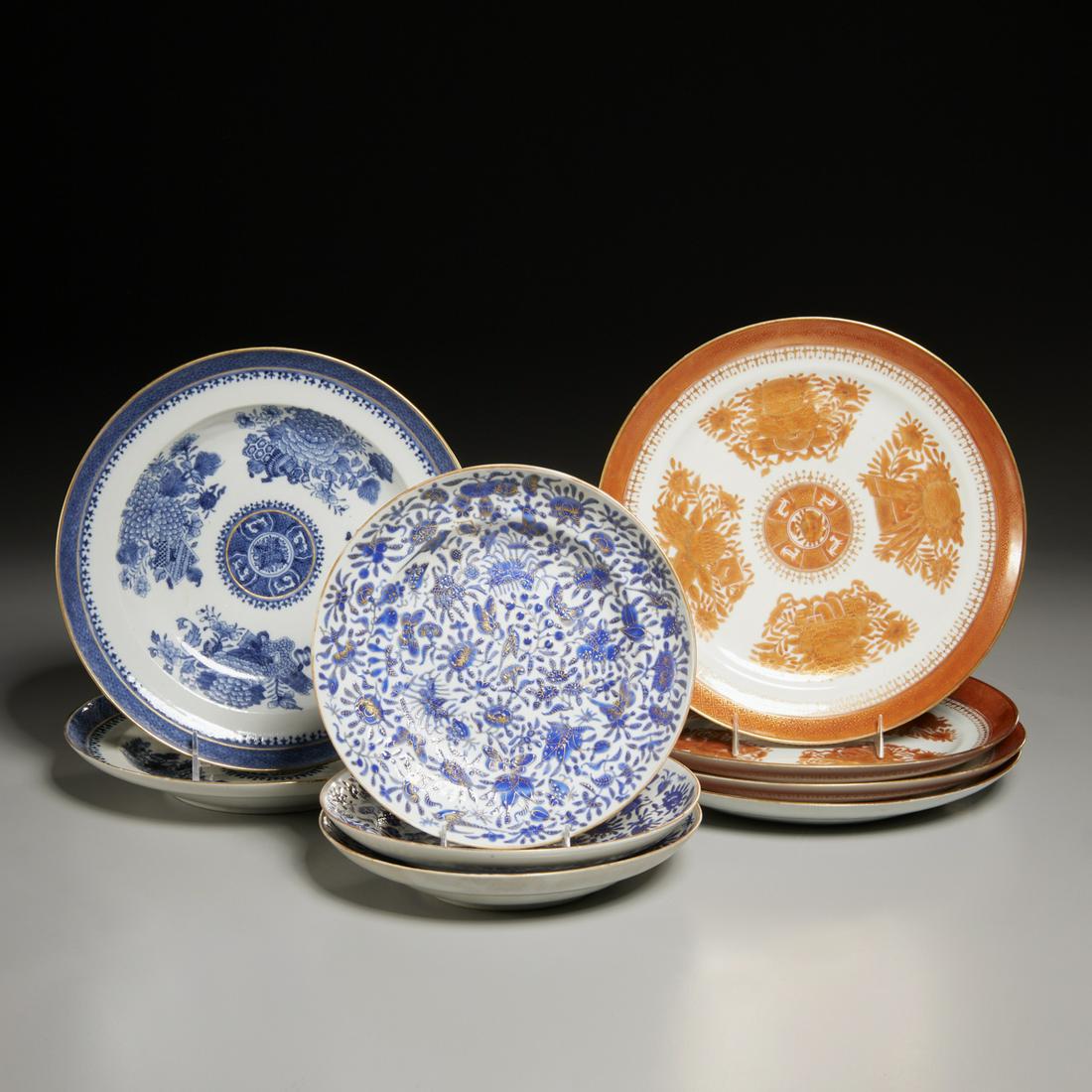 Chinese Export porcelain dishes, incl. Fitzhugh (1 of 10)