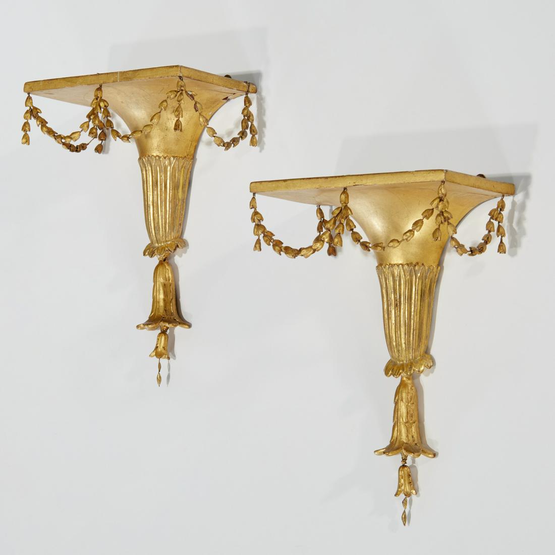 Fine pair George III giltwood wall brackets (1 of 7)