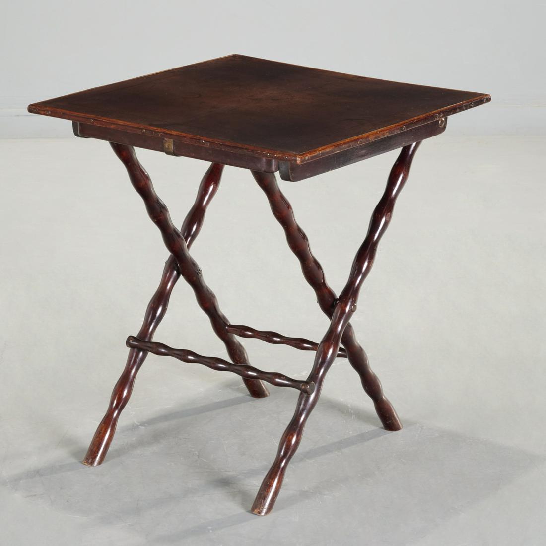 Nice Victorian leather top coaching table (1 of 7)