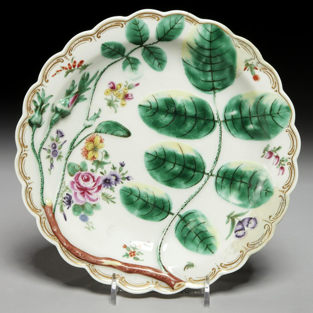 Dr. Wall Worcester 'Blind Earl' dish, 18th c. (1 of 6)