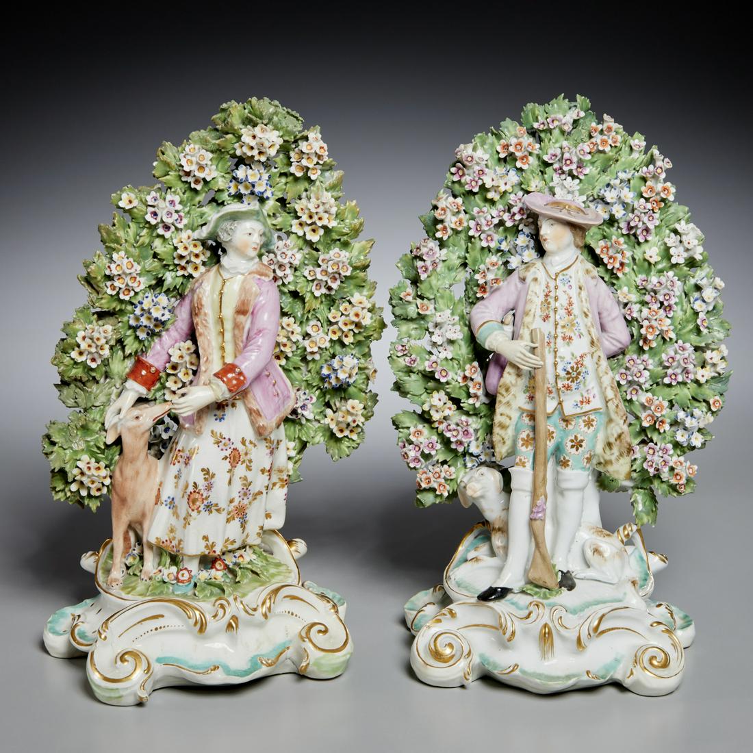 Pair Chelsea-Derby bocage figures, 18th c. (1 of 7)