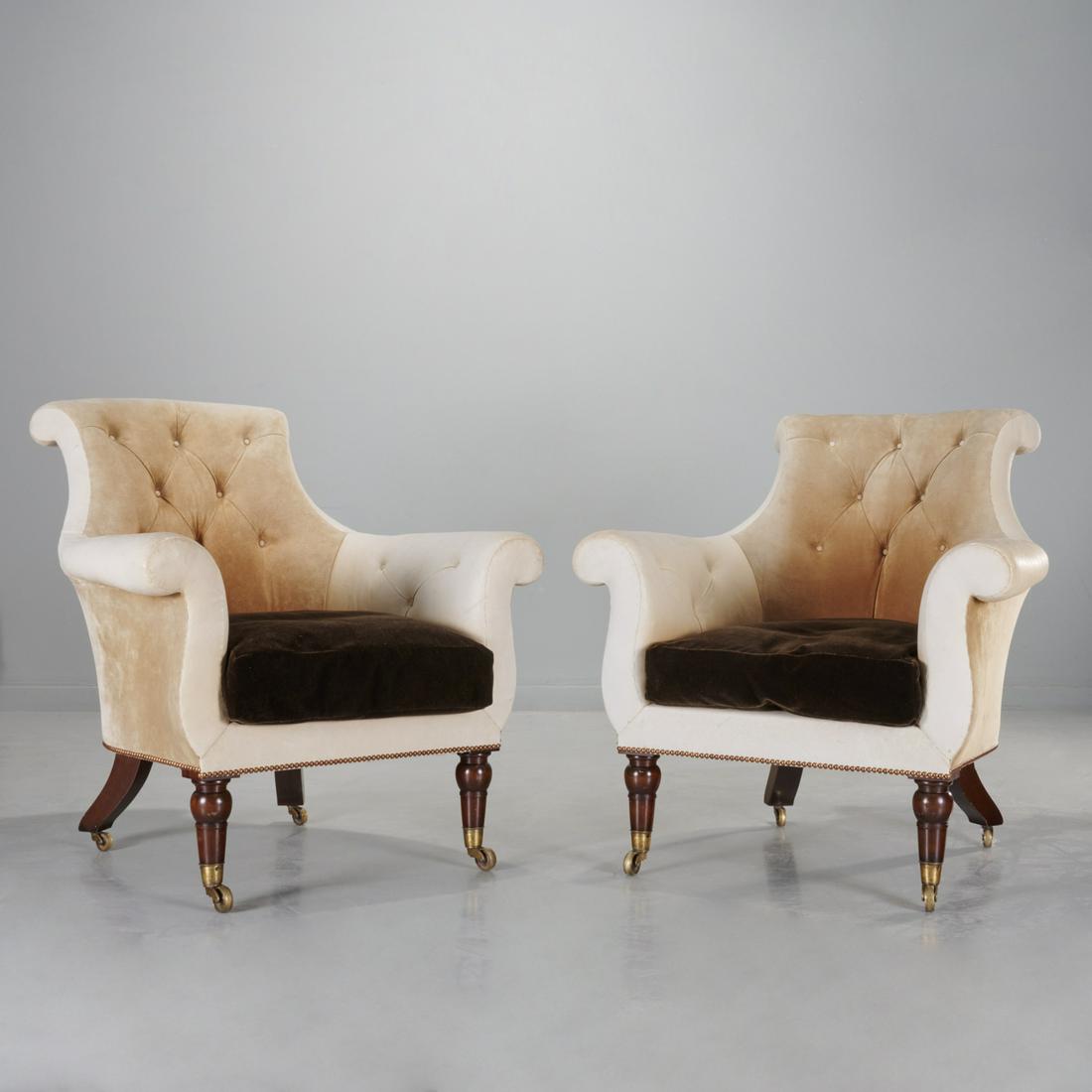 Howe London (attrib), outstanding library chairs (1 of 9)