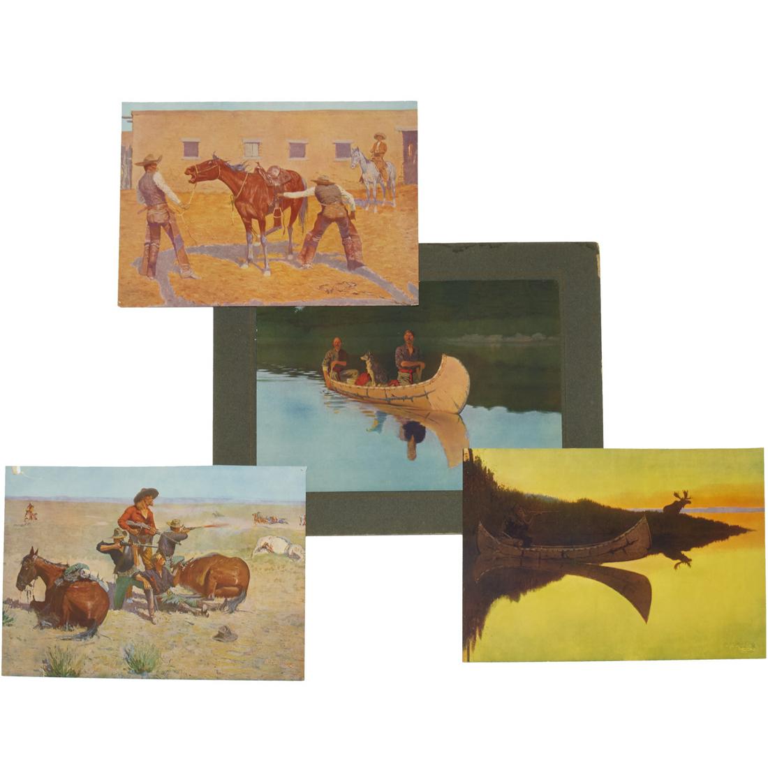 Frederic Remington, (4) chromo-lithographs, 1903 (1 of 8)