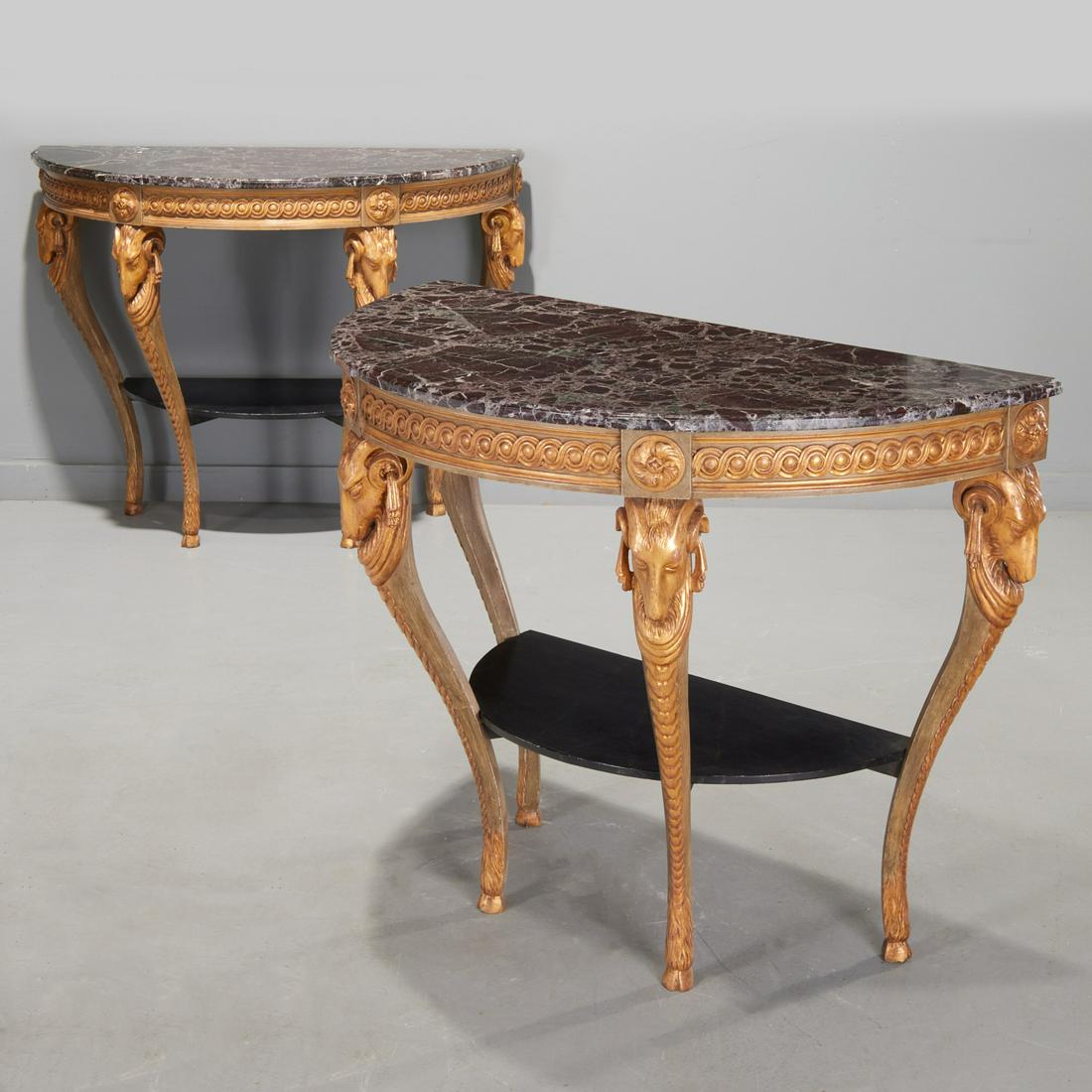 Pair Italian Neo-Classic style giltwood consoles (1 of 8)