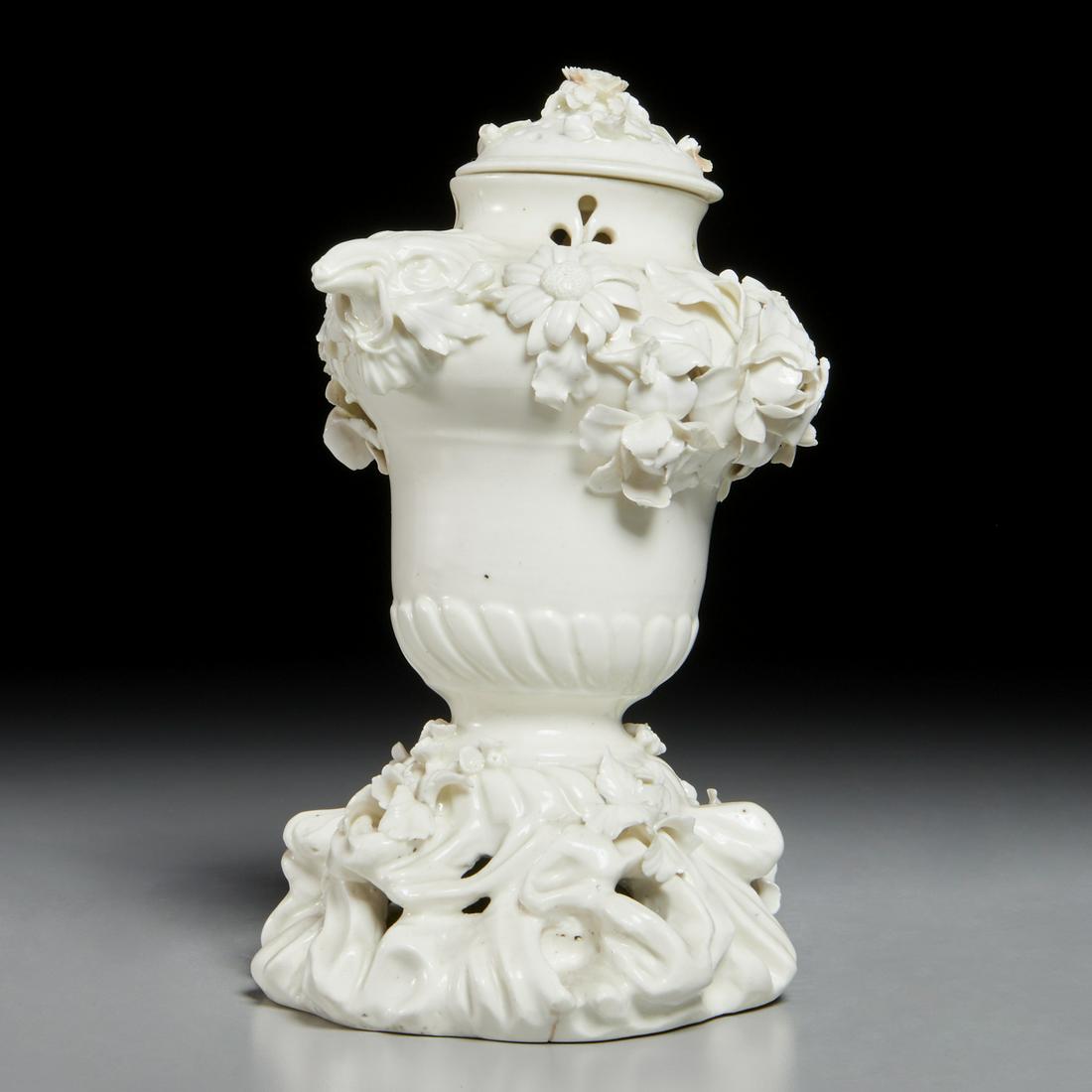 St. Cloud white pot-pourri and cover, 18th c. (1 of 7)