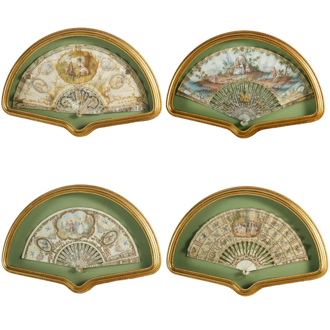 (4) nice Louis XVI mother-of-pearl lady's fans (1 of 9)