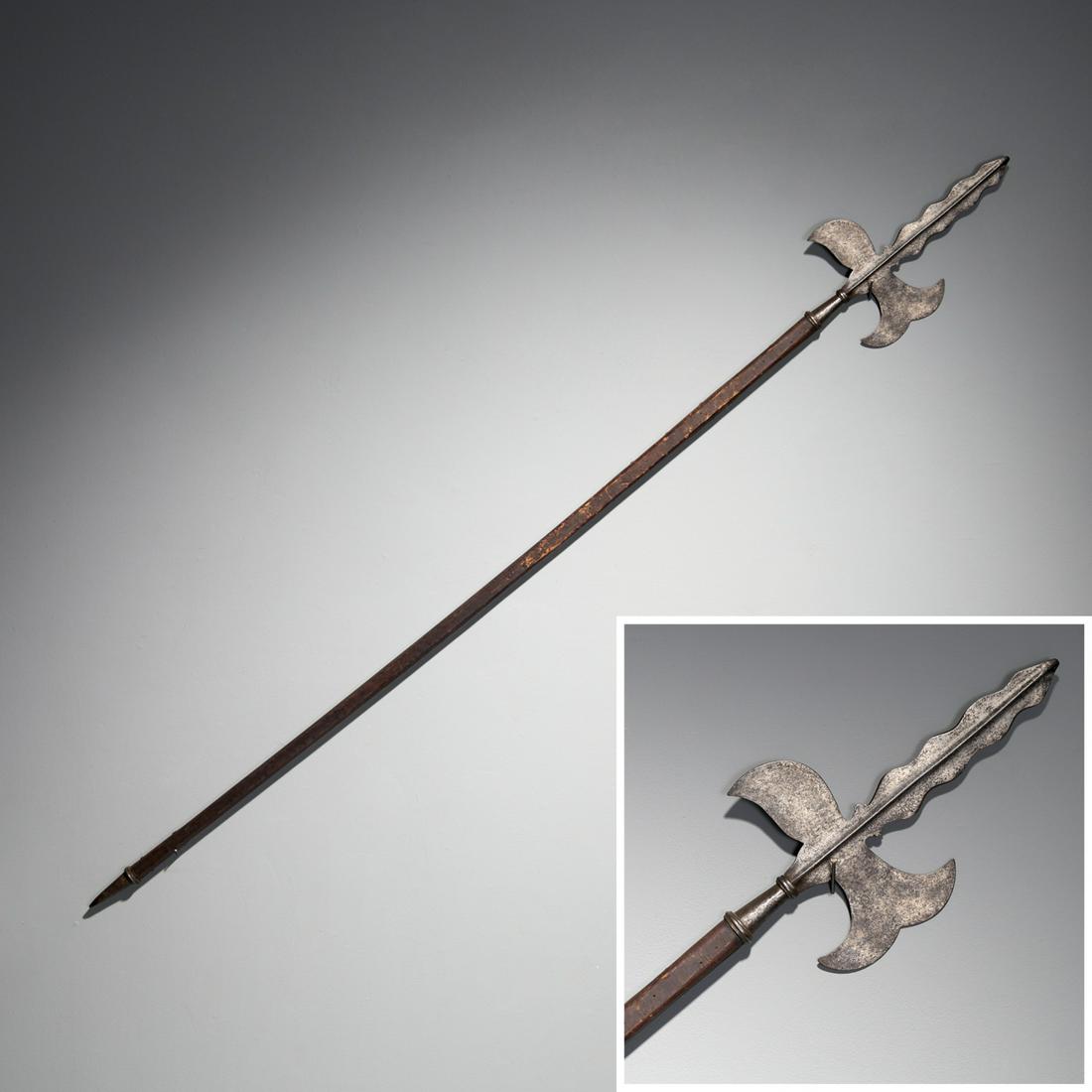 Antique iron halberd, ex Parke-Bernet (1 of 7)