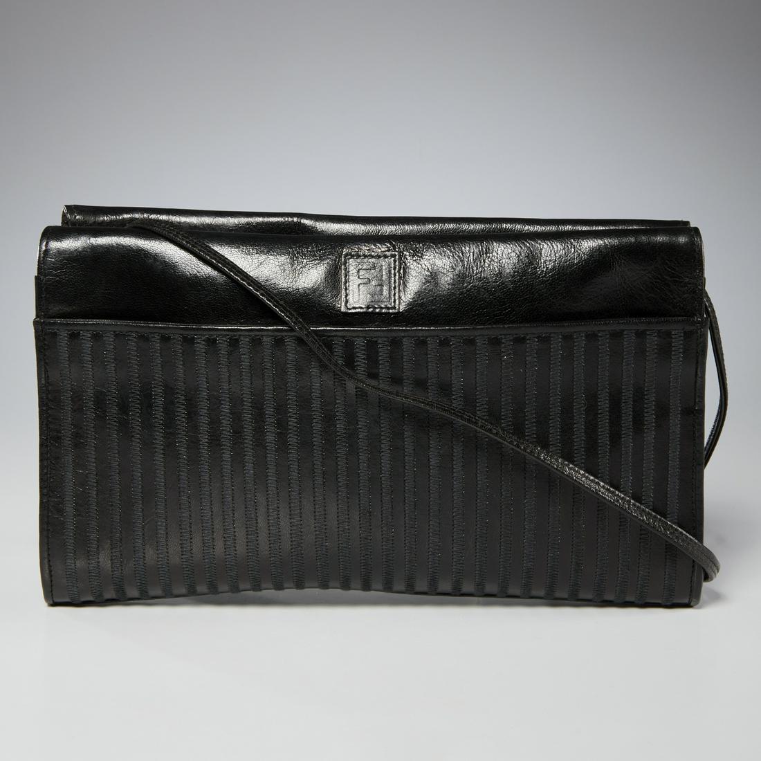 Fendi thin stripe black handbag (1 of 8)