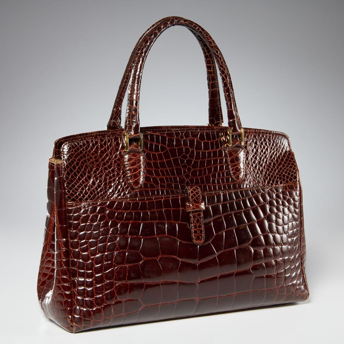 Saks 5th Ave brown alligator handbag (1 of 5)
