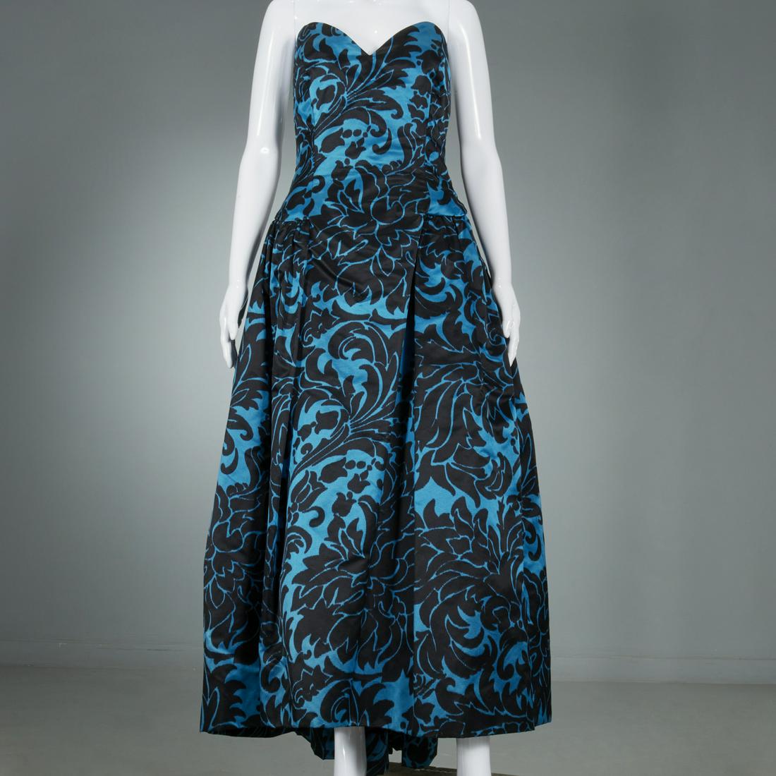 Oscar de la Renta silk print evening dress (1 of 9)
