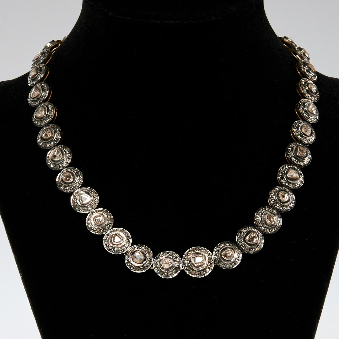 Rose cut diamond link necklace (1 of 5)
