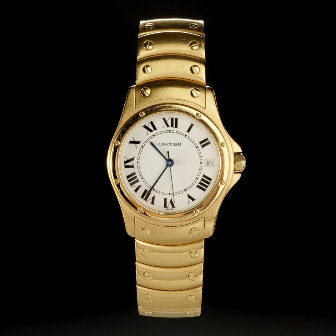 Cartier men's 18k gold Santos Cougar watch (1 of 9)