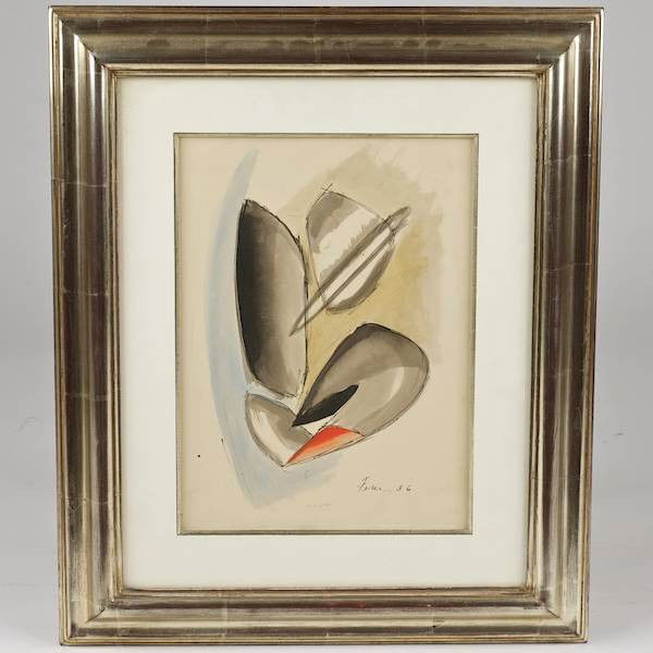 John Ferren (1905-1970, American), painting: John Ferren (1905-1970, American), painting, Untitled, 1936, watercolor on paper, signed and dated "Ferren - 36", lower right, 12" x 8.75" (sight), matted and framed Provenance: Pollock-Krasner House