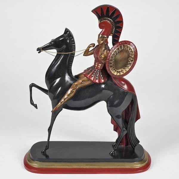 Erte (1892-1990, Russian/French), bronze: Erte (1892-1990, Russian/French), bronze, "Amazon", 1985, no. 21/375, Fine Art Acquisitions Edition, 17.5"h x 13"w