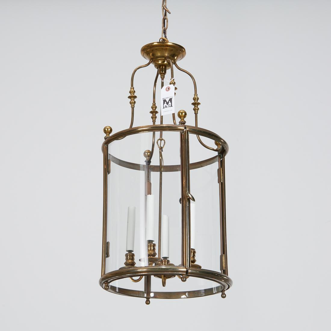 George III style brass and glass hall lantern (1 of 4)