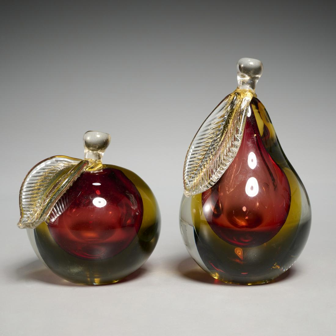 Alfredo Barbini, Murano glass fruit bookends (1 of 7)