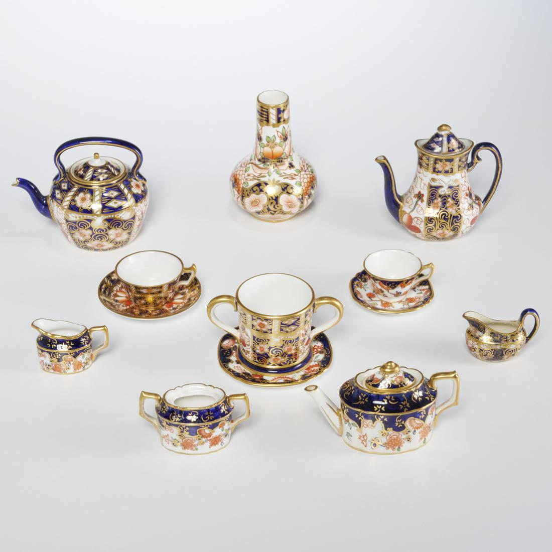 Group Royal Crown Derby porcelain miniatures (1 of 8)