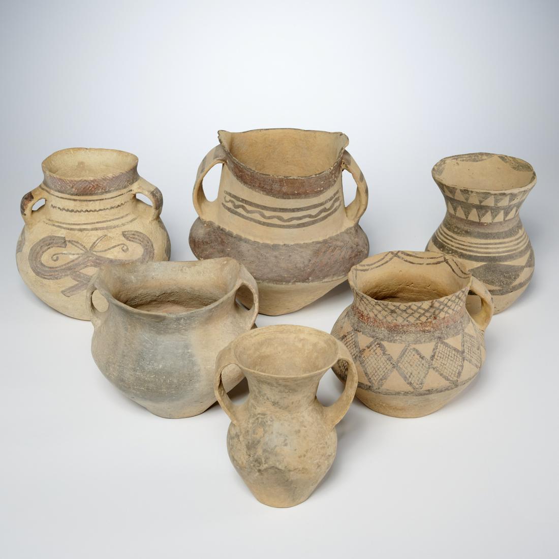 (6) Chinese Neolithic style pottery vessels (1 of 7)