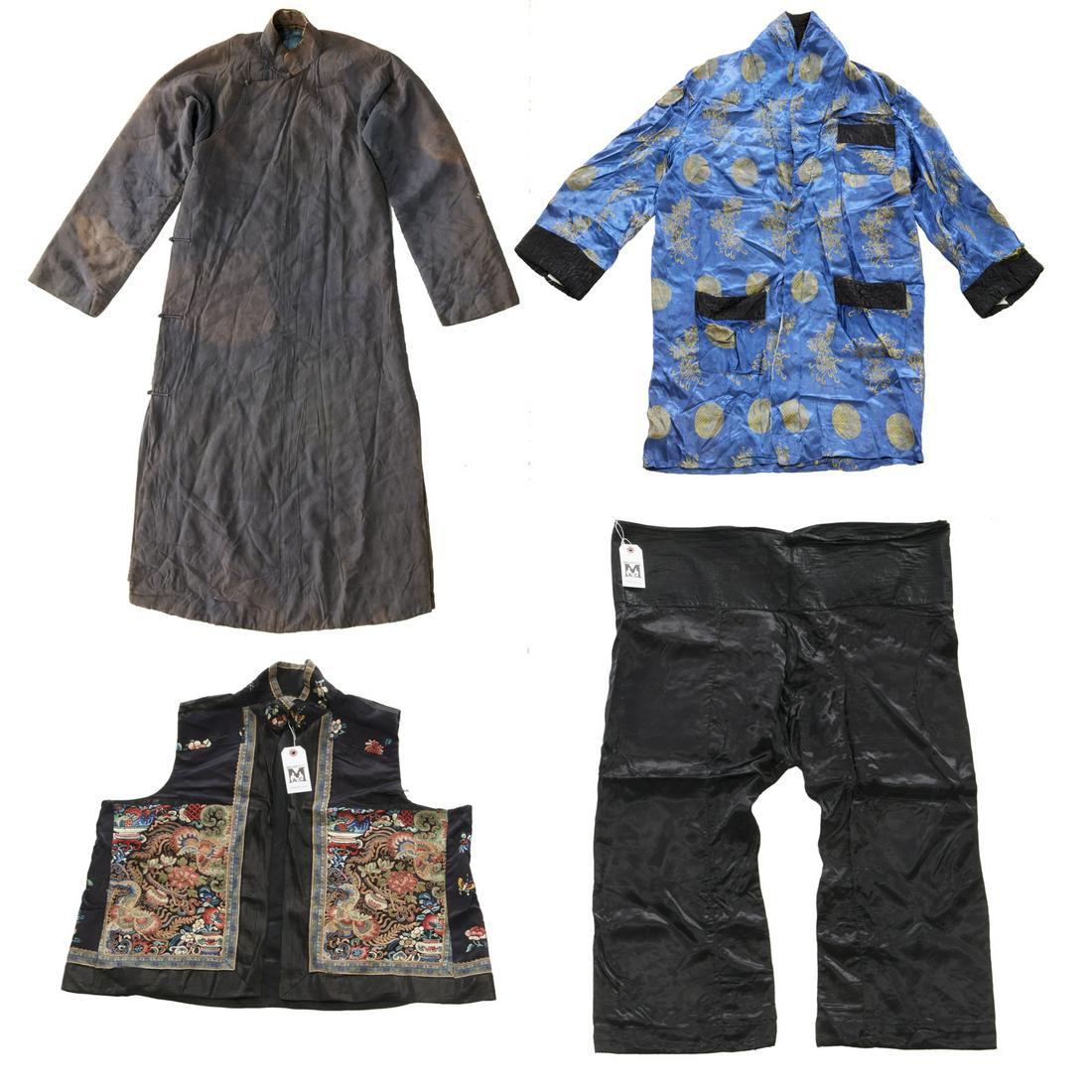 (4) Antique Chinese silk garments (1 of 12)