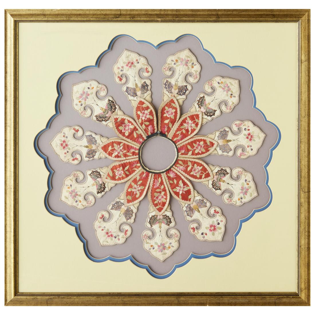 Chinese framed embroidered collar (1 of 4)