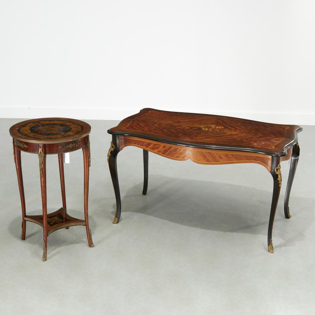 Louis XV style marquetry coffee and side tables (1 of 10)