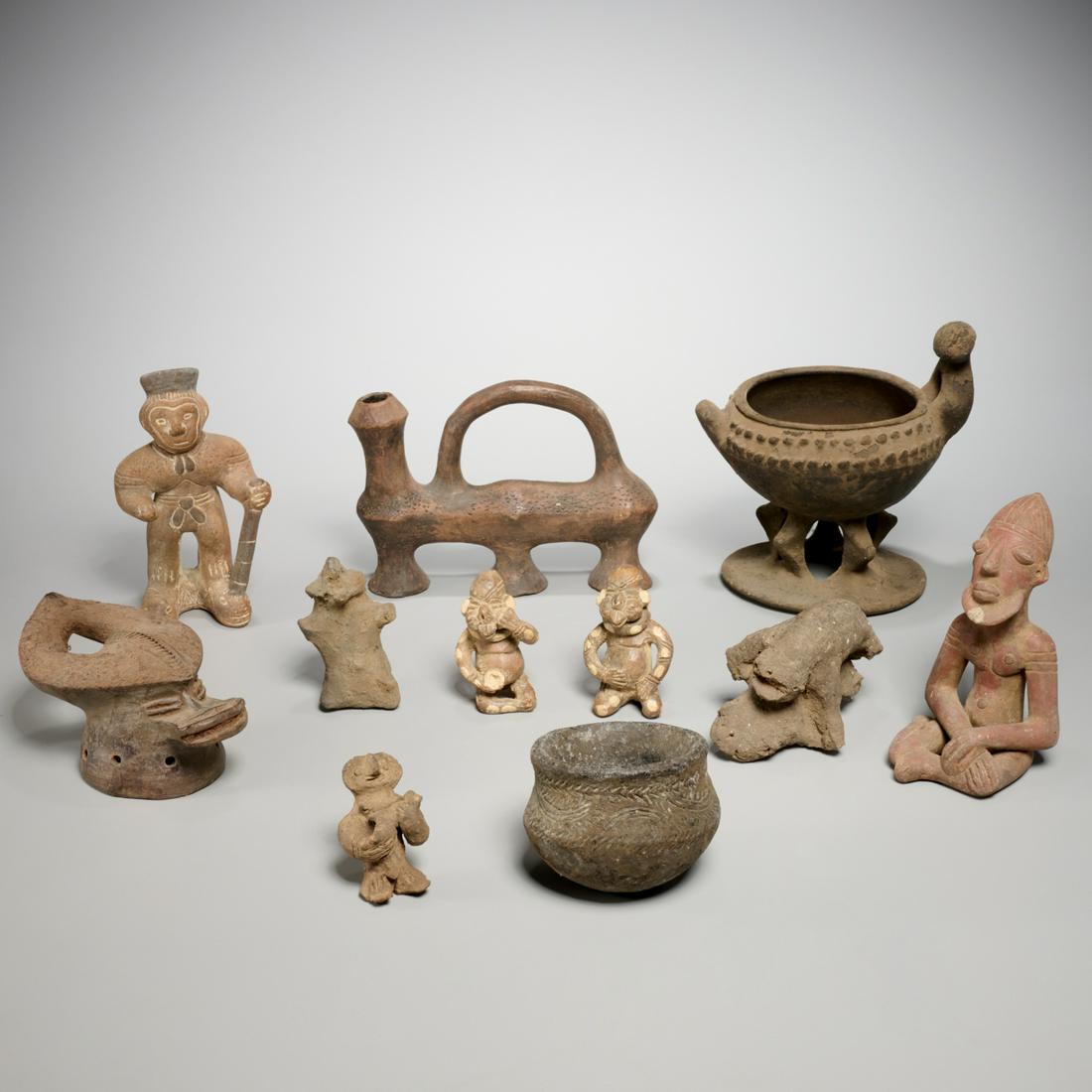Group African earthenware figures and vessels (1 of 8)