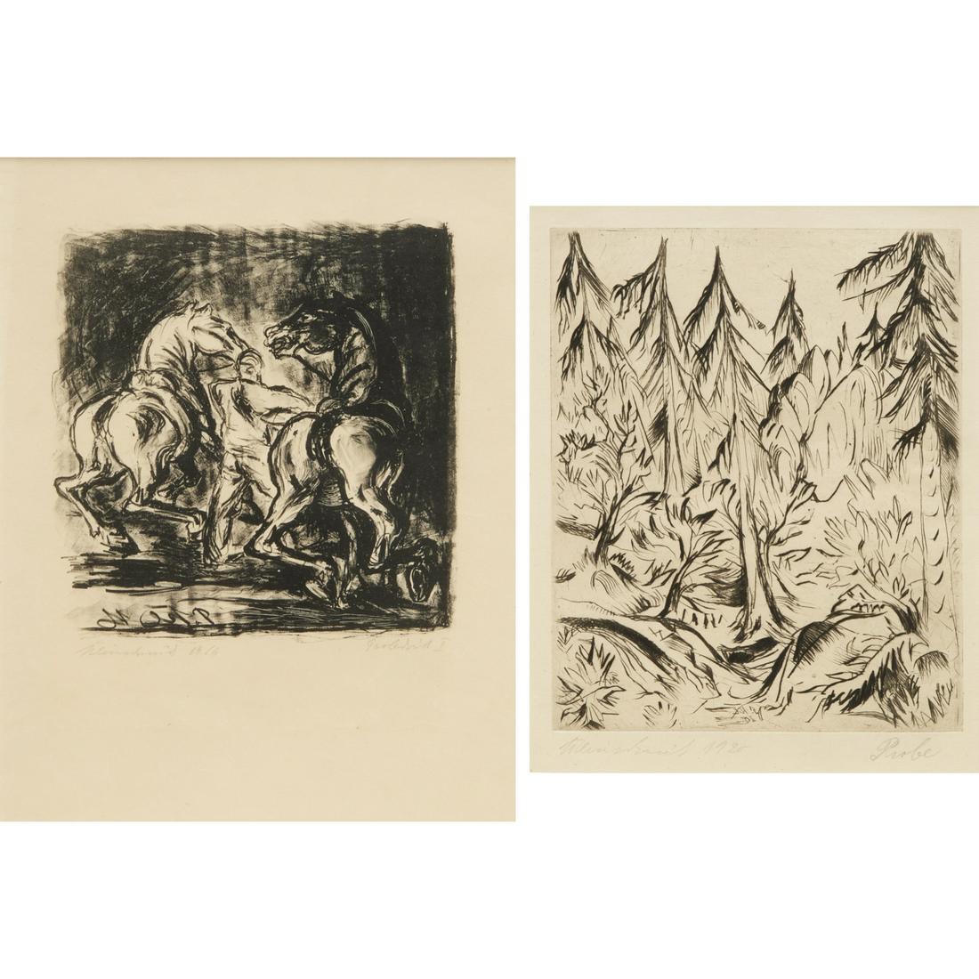 Paul Kleinschmidt, (2) lithographs (1 of 9)
