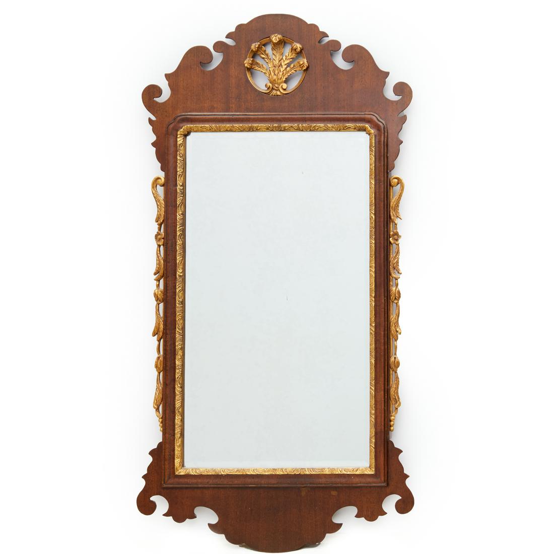 Chippendale style carved and parcel gilt mirror (1 of 6)