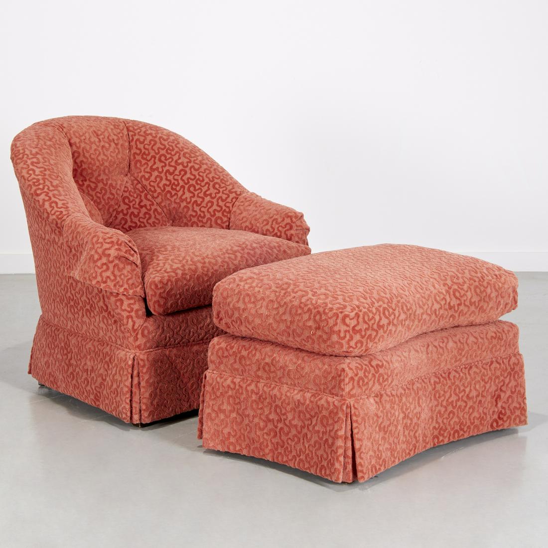 Custom upholstered club chair & ottoman (1 of 7)