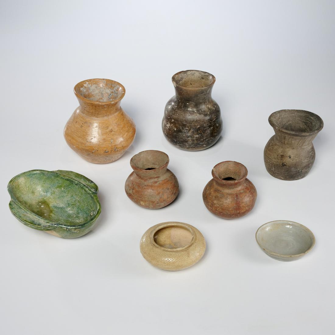 Group (8) Chinese Han style pottery vessels (1 of 7)