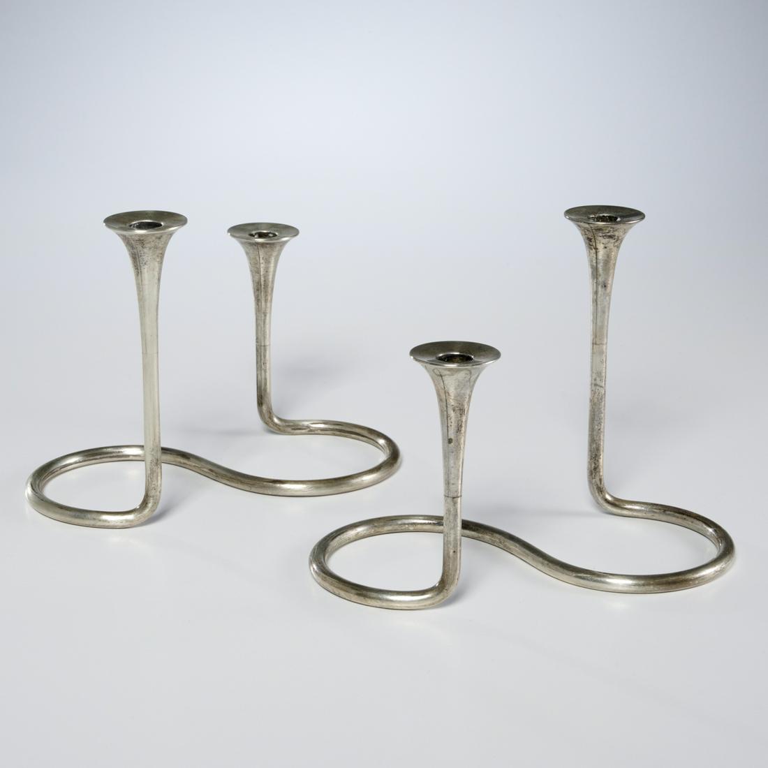 Pair Michelsen Danish Modern sterling candlesticks (1 of 5)