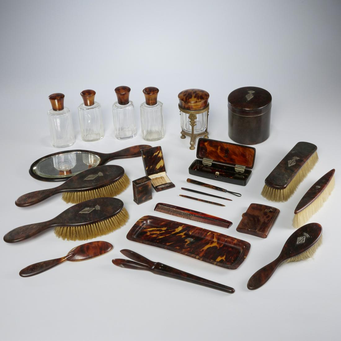 Large vintage faux tortoise vanity set (1 of 12)