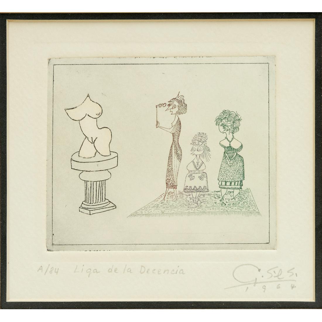 Guillermo SIlva Santamaria, etching, 1964 (1 of 7)