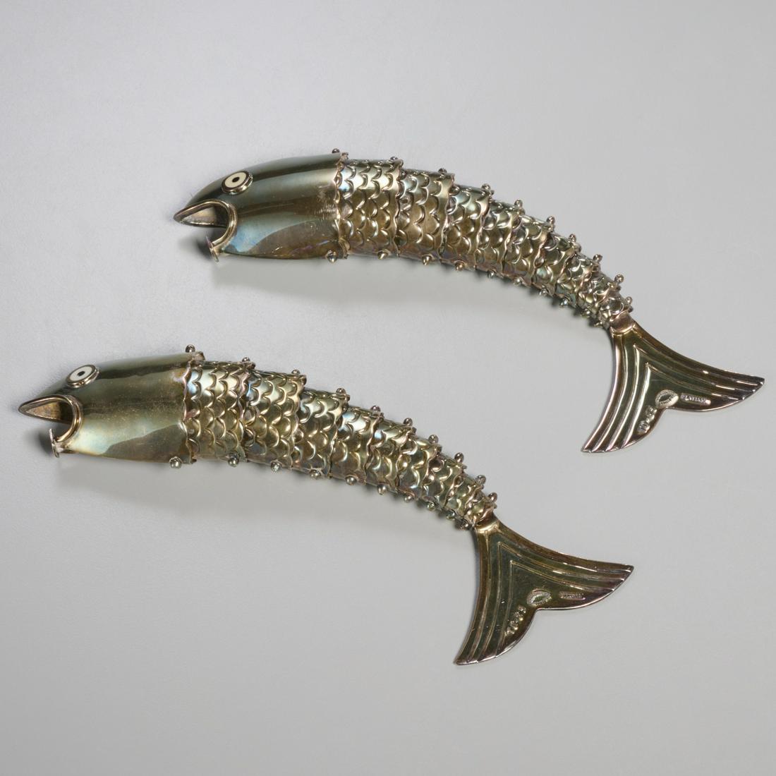 Pair Los Castillos articulated silver plate fish (1 of 6)