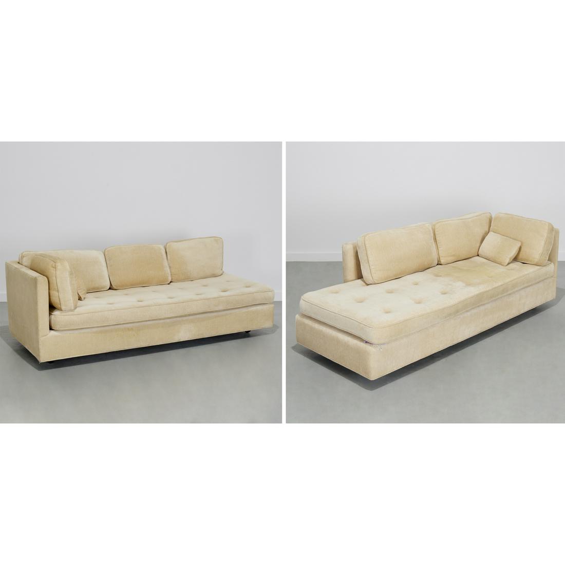 Pair custom Mid-Century tufted lounges (1 of 11)