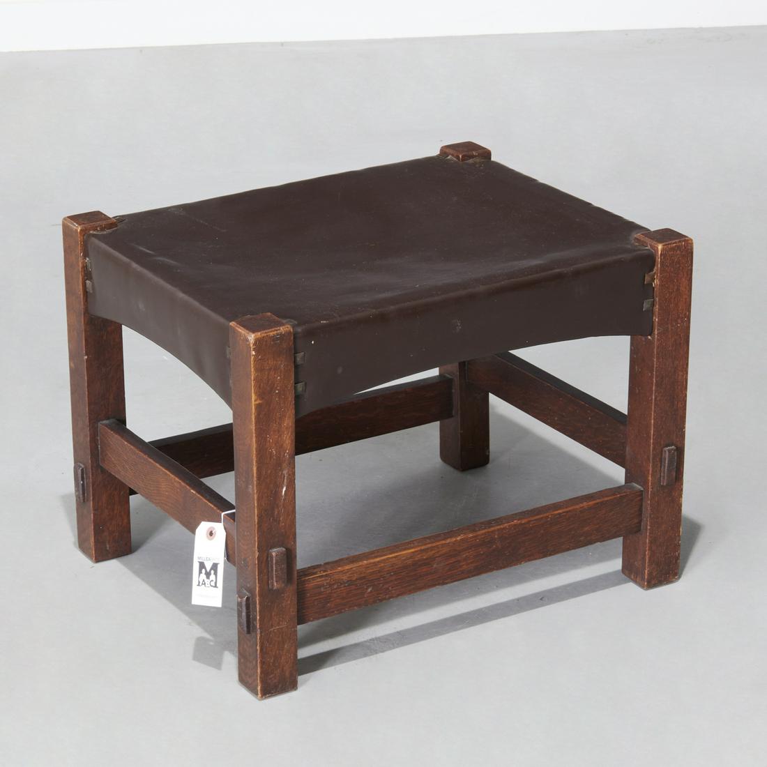 Gustav Stickley, oak footstool, stamped (1 of 6)