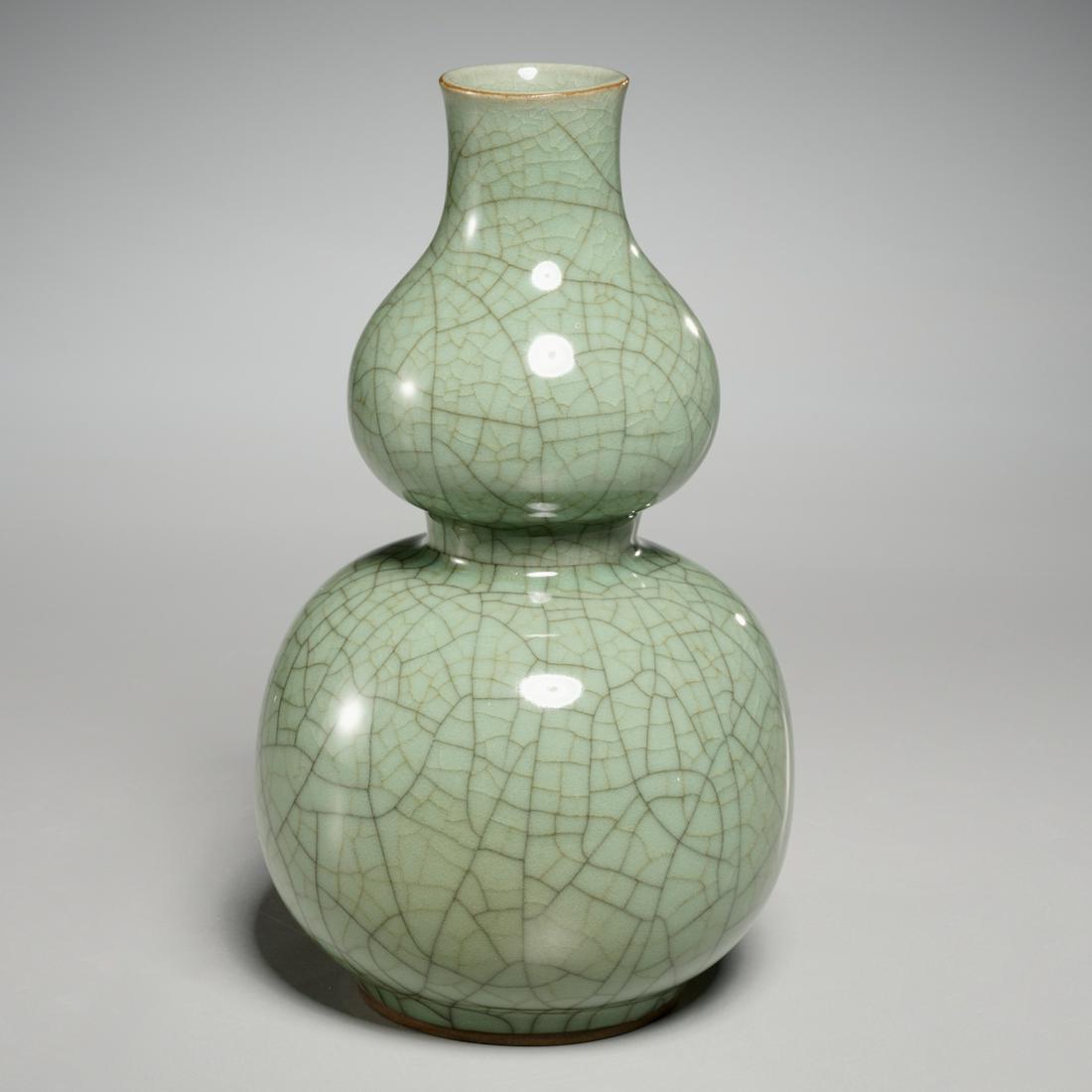 Chinese Guan ware style double gourd vase (1 of 6)