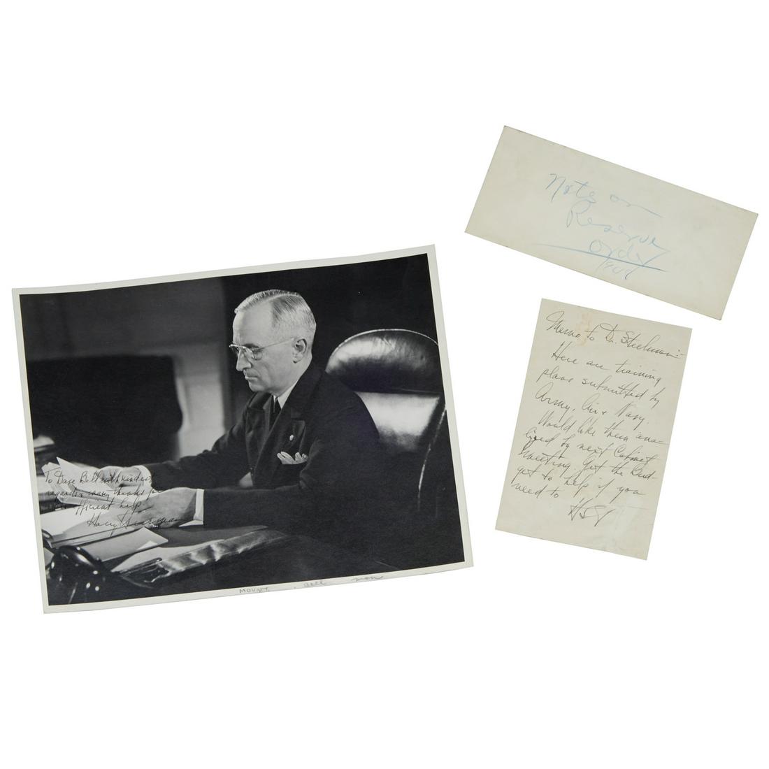 Harry S. Truman, signed photo and autographed note (1 of 8)