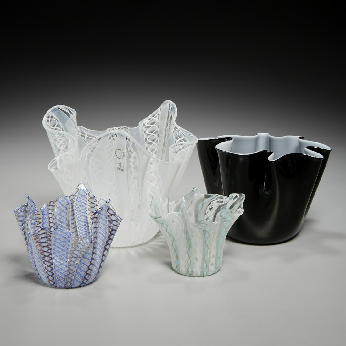 Venini, (4) Fazzoletto handkerchief vases (1 of 5)