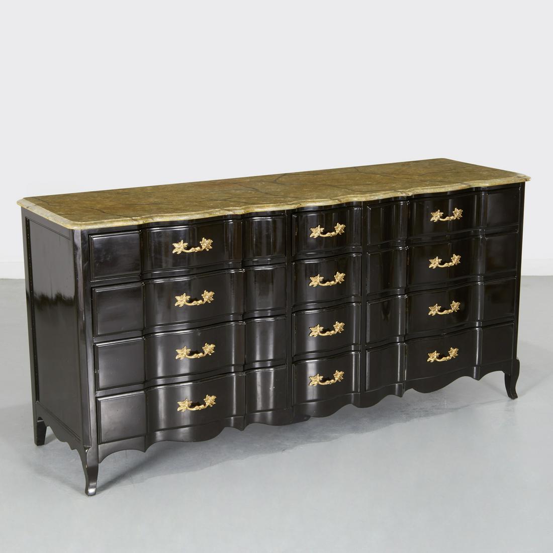 Louis XVI style black lacquer dresser (1 of 5)